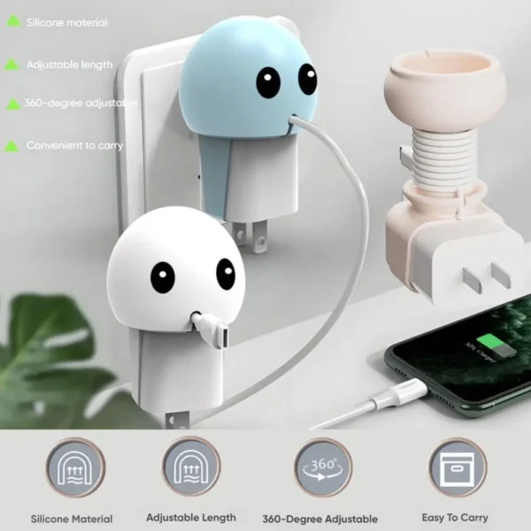 Portable Data Cable Winder Cartoon Multi-function Data Cable Buckle Belt Silicone Binding Belt Desktop Cable Storage Buckle